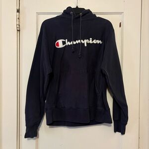 Champion reverse weave navy hoodie size medium